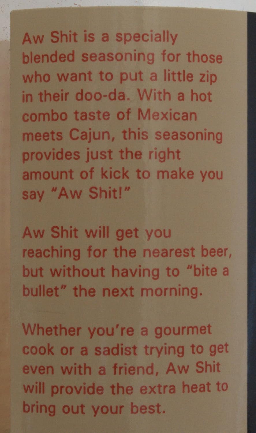 Aw Shit Hot n' Spicy Seasoning from Big Cock Ranch 9oz