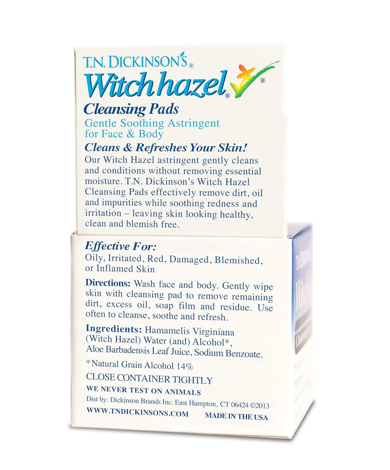T.N. Dickinson's Witch Hazel Cleansing Pads, 60 Count