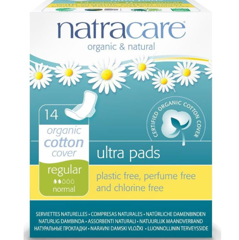 Natracare Cotton Natural Feminine Ultra Pads Regular 14ct
