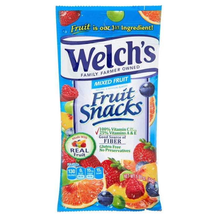 Welchs Fruit Snack Mixed Fruit USDA