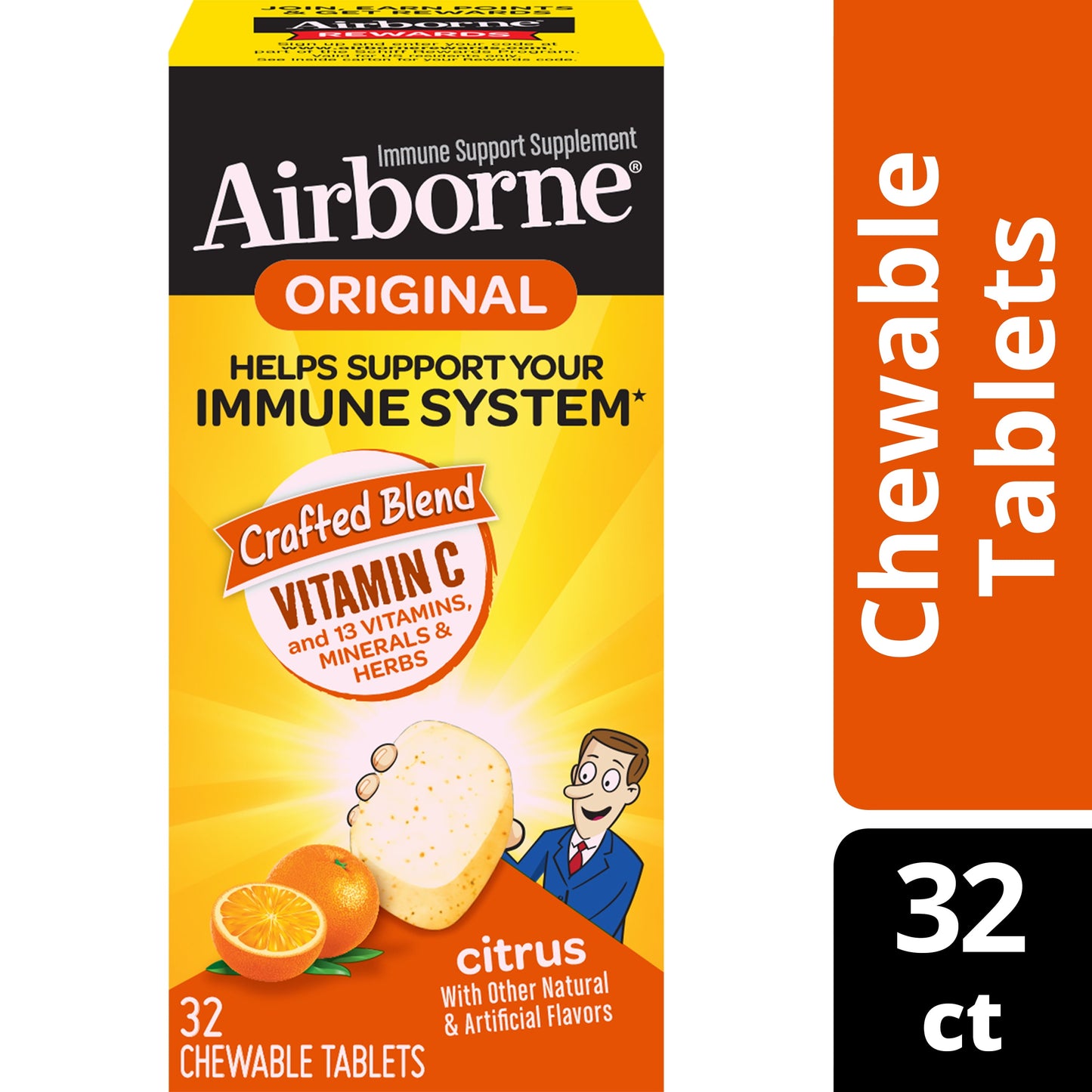 AIRBORNE® Chewable Tablets - Citrus 36/32 ct.