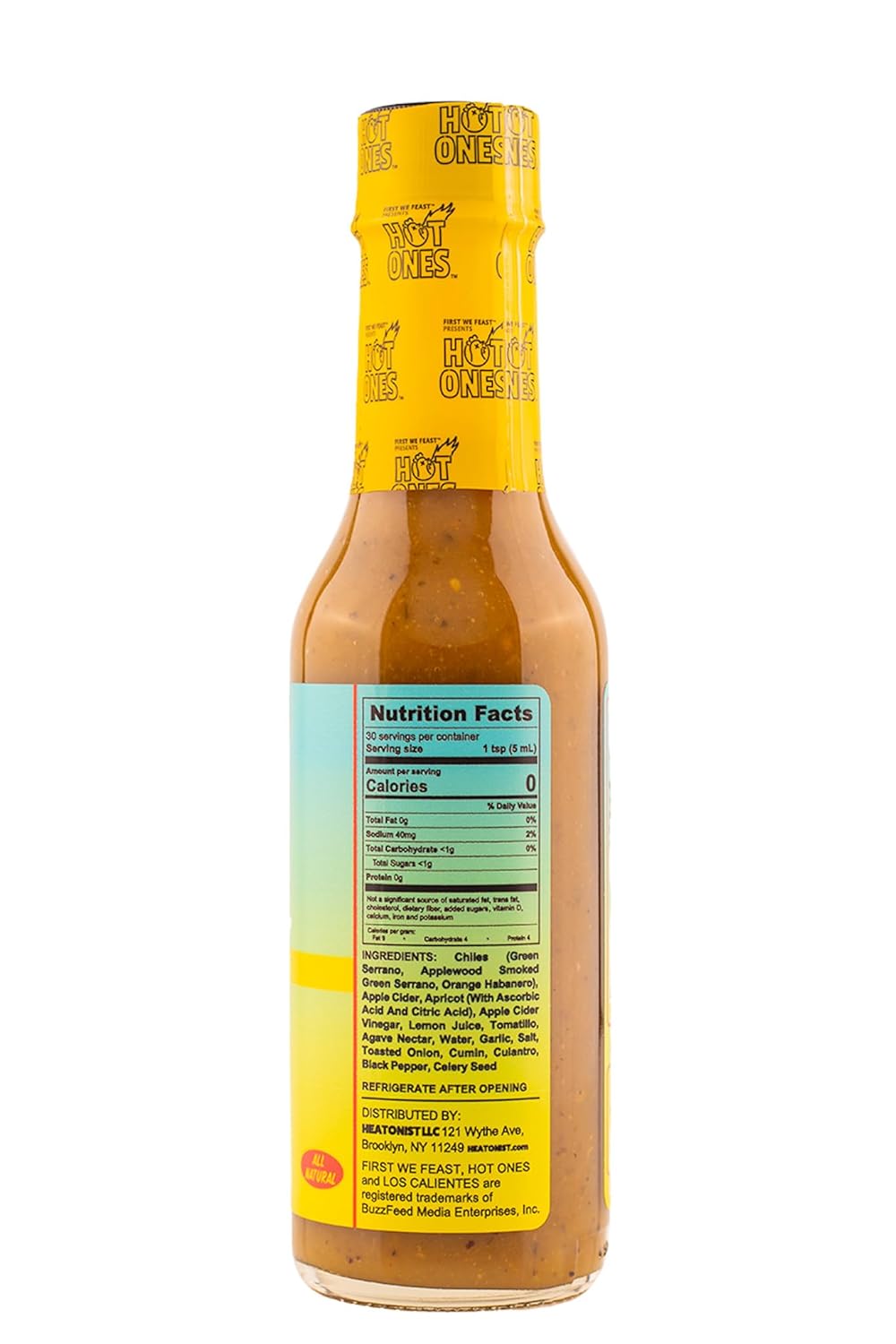 Hot Ones Los Calientes Verde Hot Sauce, 5 fl oz Bottles