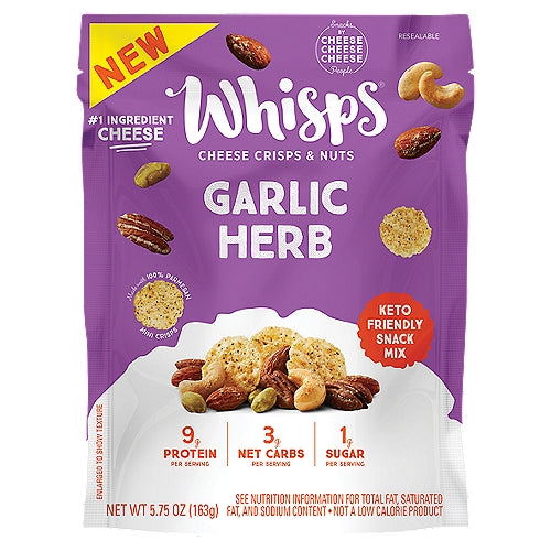 Whisps Snack Mix Garlic Herb Keto