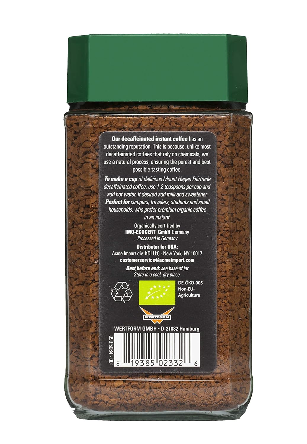 Mount Hagen Organic Freeze Dried Instant Decaf Coffee 3.53oz