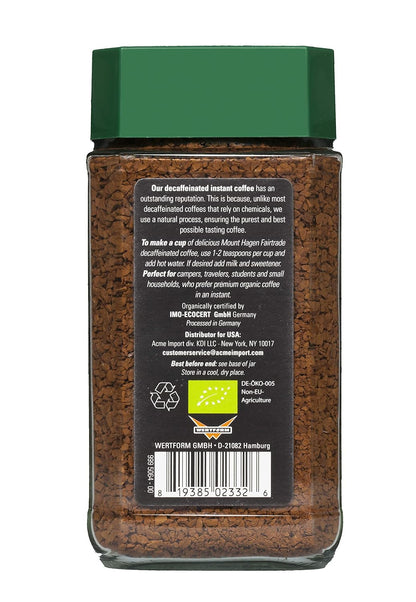 Mount Hagen Organic Freeze Dried Instant Decaf Coffee 3.53oz