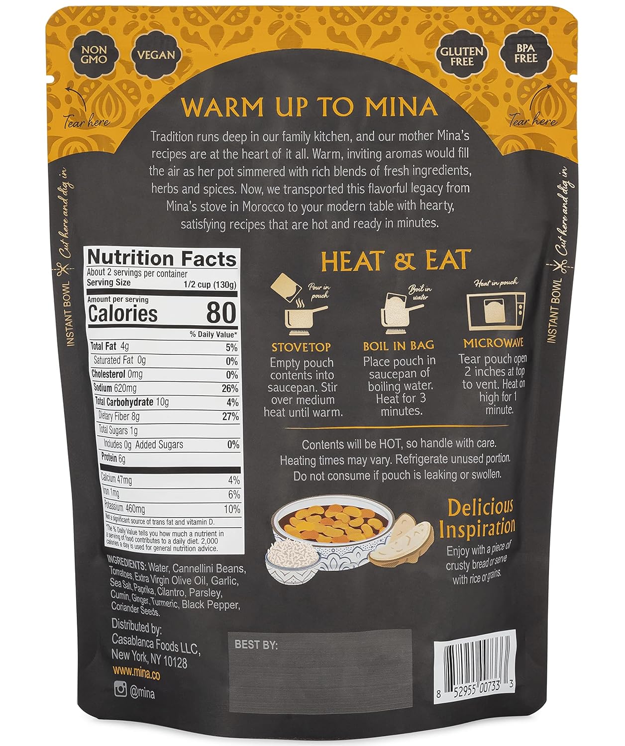 Mina Loubia Moroccan White Beans 10oz