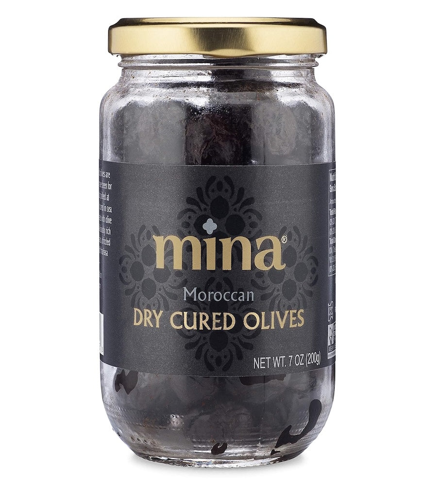 Mina Dry Cured Black Olives, 7 oz - Moroccan Olive Oil Cured Olives