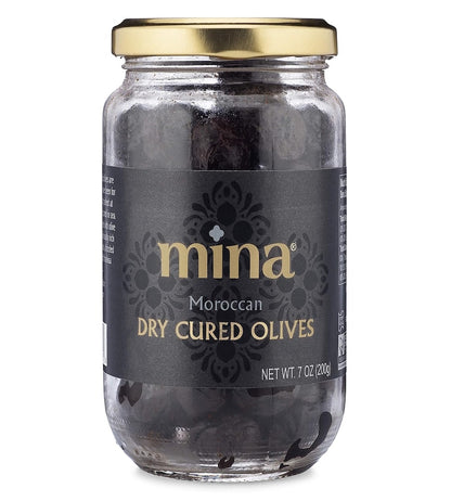 Mina Dry Cured Black Olives, 7 oz - Moroccan Olive Oil Cured Olives
