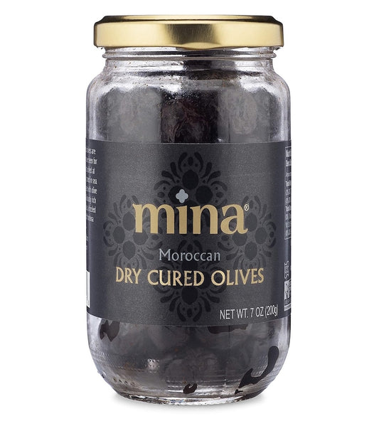 Mina Dry Cured Black Olives, 7 oz - Moroccan Olive Oil Cured Olives
