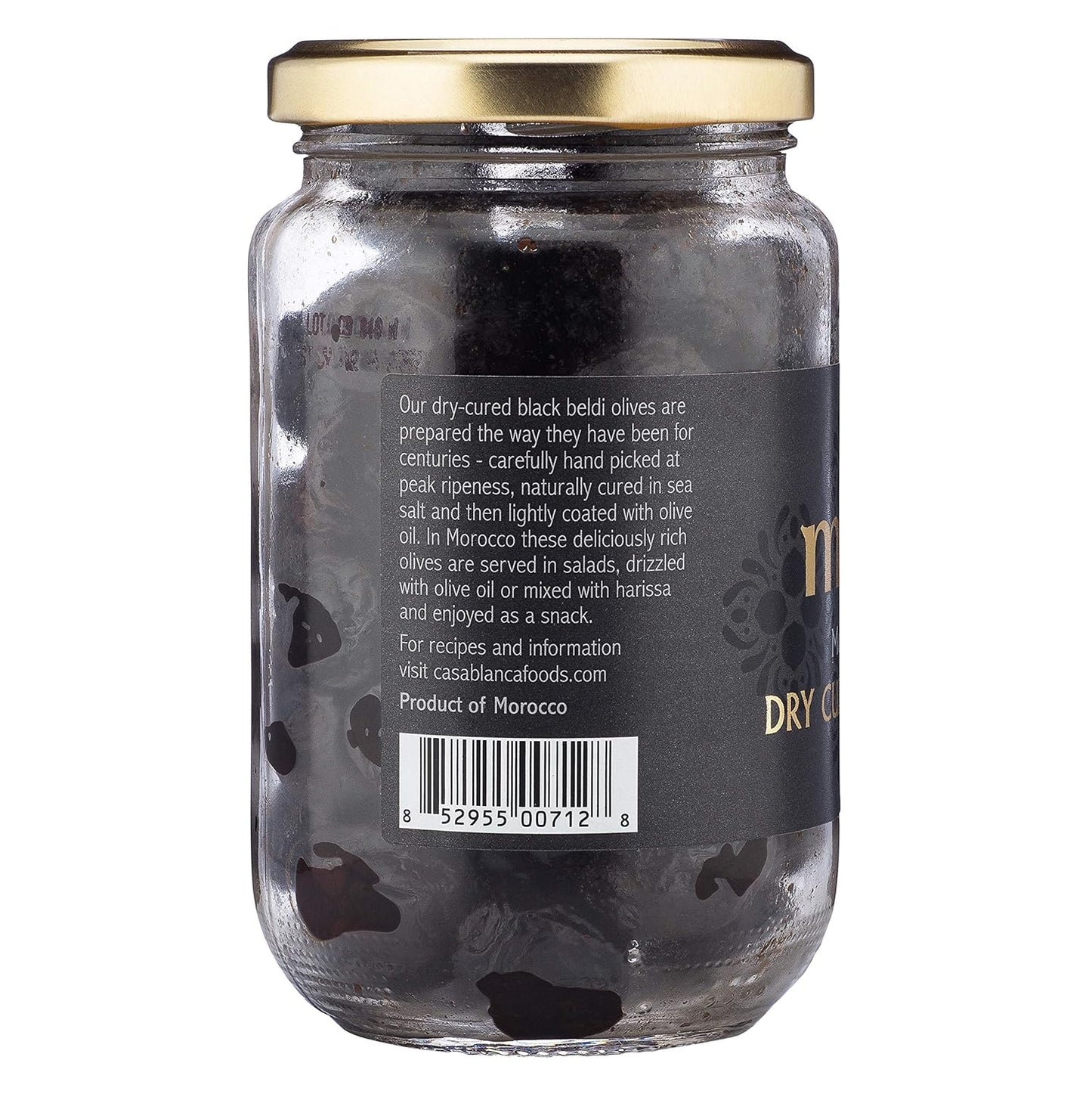 Mina Dry Cured Black Olives, 7 oz - Moroccan Olive Oil Cured Olives