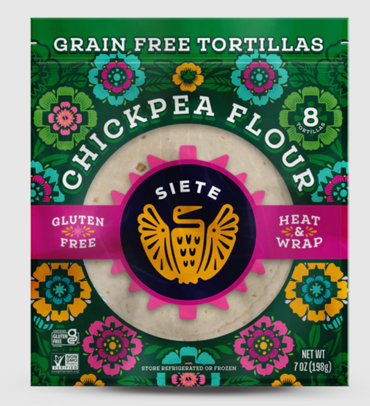 Siete Chickpea Flour Tortillas | Vegan | 8 Tortillas Per Pack