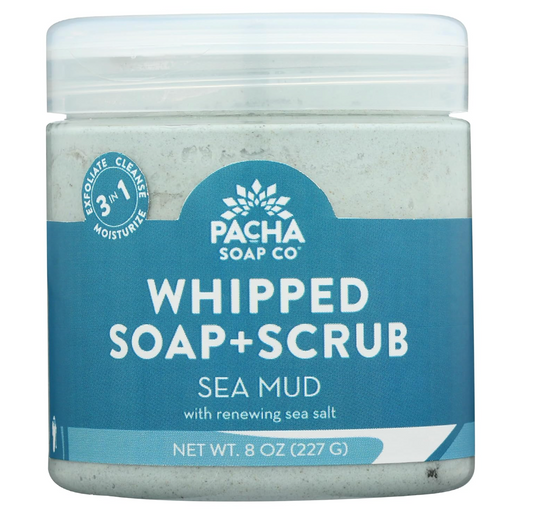 PACHA SOAP Sea Mud Whipped Soap Scrub, 8 OZ