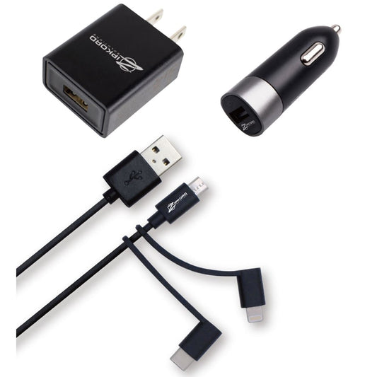 Zipkord Charger Kit Wall&Car 3in1 Cabl